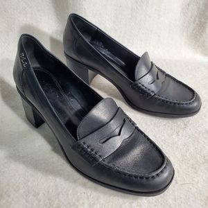 Block Heel Loafer Black 8